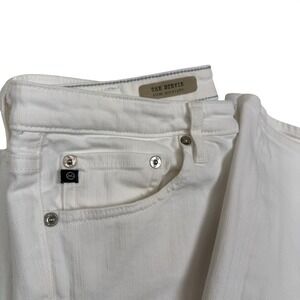 AG Adriano Goldschmied The Stevie Slim Straight White Jeans Made‎ in USA 29R